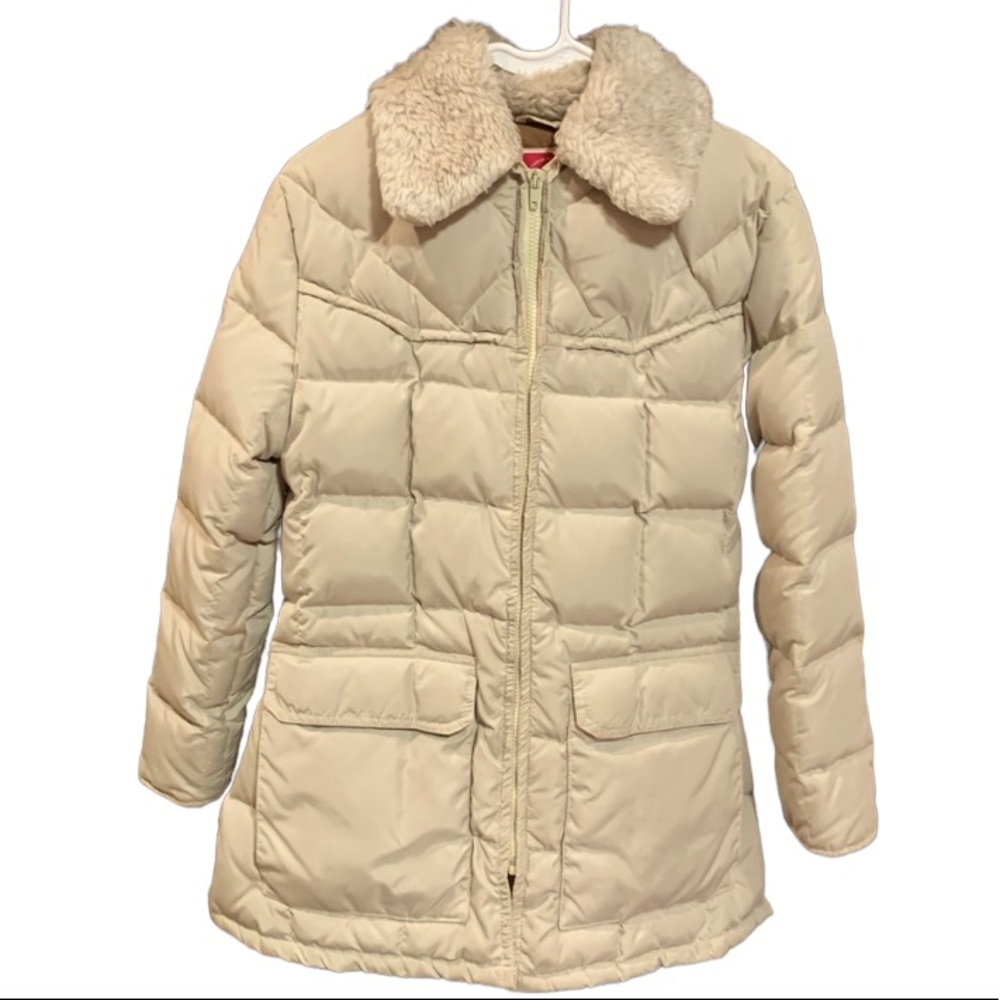 Ms Pioneer Women’s  Shearling Lined Cream Down Coat